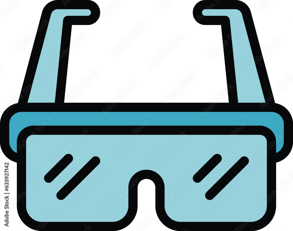 Laser epilation protect glasses icon outline vector. Hair skin. Removal hair color flat Laser epilation protect glasses icon outline vector. Hair skin. Removal hair color flat