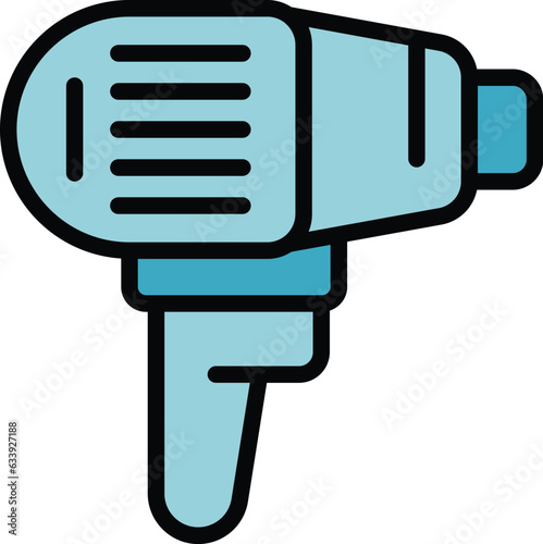 Epilator icon outline vector. Laser epilation. Hair skin color flat