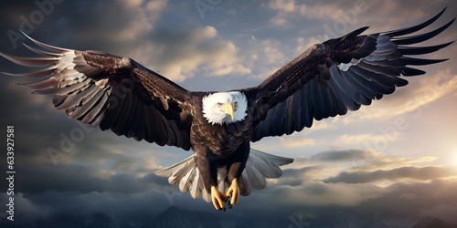 bald eagle in flight, eagle in the sky, eagle