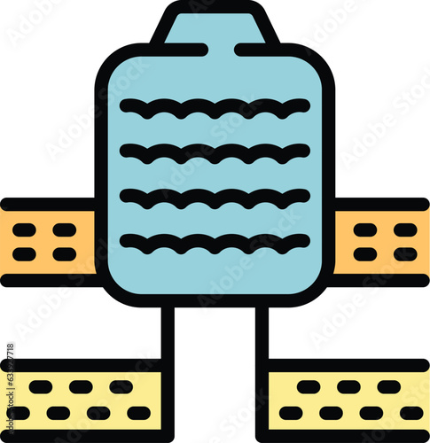 Farm irrigation system icon outline vector. Water drip. Automatic pipe color flat
