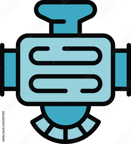 Pump irrigation icon outline vector. Water system. Automatic farm color flat