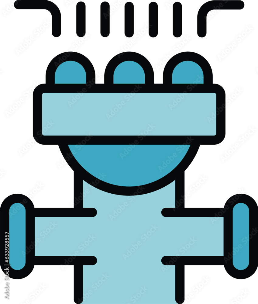 Smart irrigation icon outline vector. Water drip. Garden system color flat Smart irrigation icon outline vector. Water drip. Garden system color flat