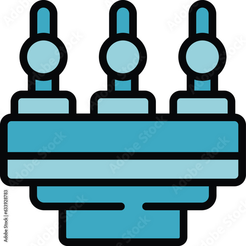 Drip system icon outline vector. Water irrigation. Automatic farm color flat