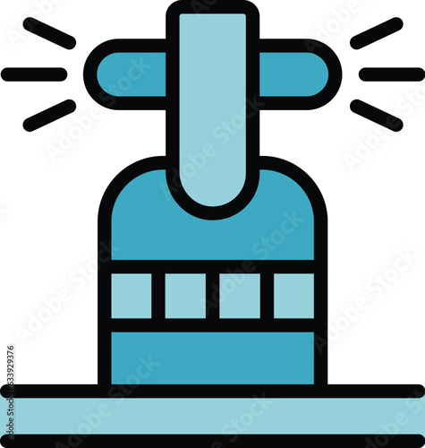 Garden sprinkler icon outline vector. Water system. Farm pipe color flat