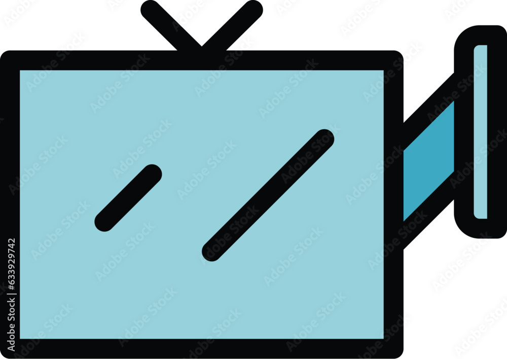 House cinema mount icon outline vector. Tv display. Television control color flat