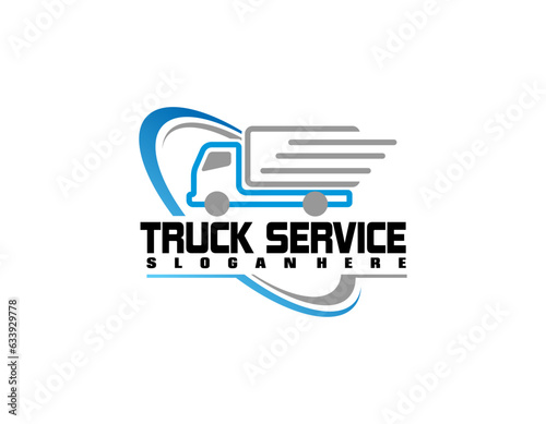 Truck silhouette abstract logo template vector