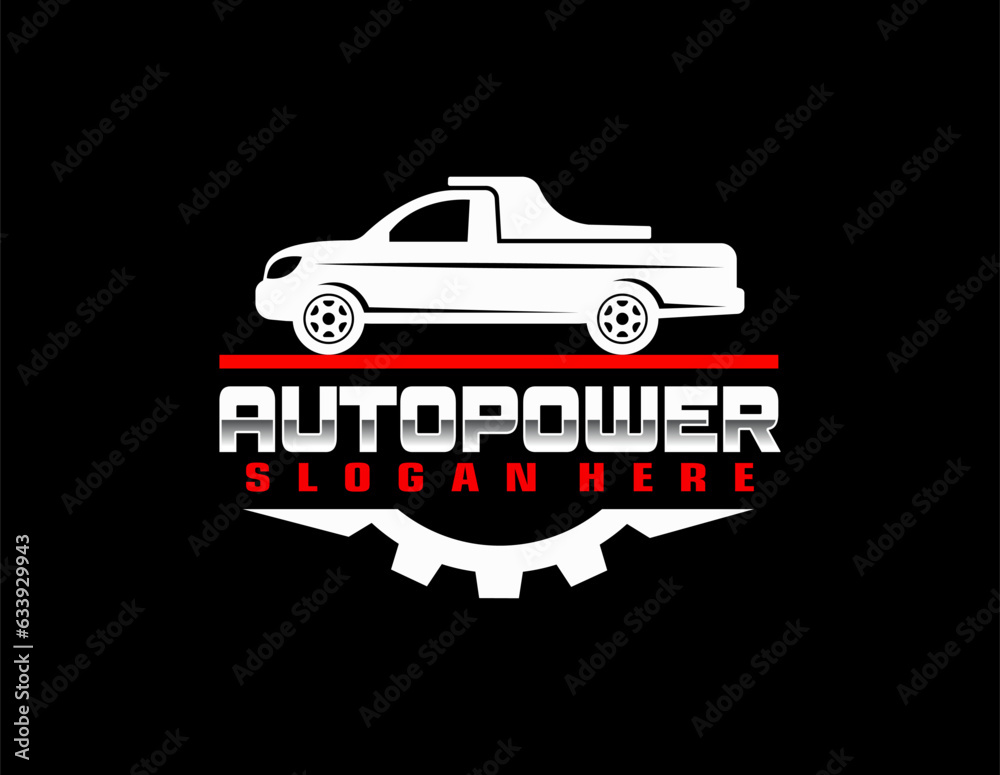 Auto style car logo design with concept sports vehicle icon silhouette on light grey background. Vector illustration.