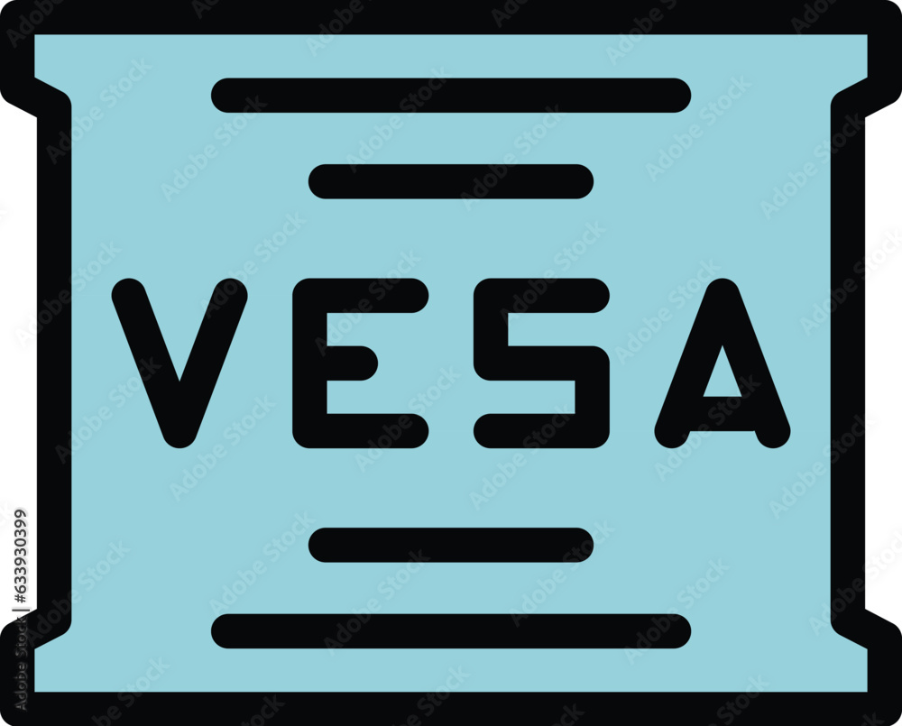 Vesa metal icon outline vector. Tv mount. Monitor control color flat Vesa metal icon outline vector. Tv mount. Monitor control color flat