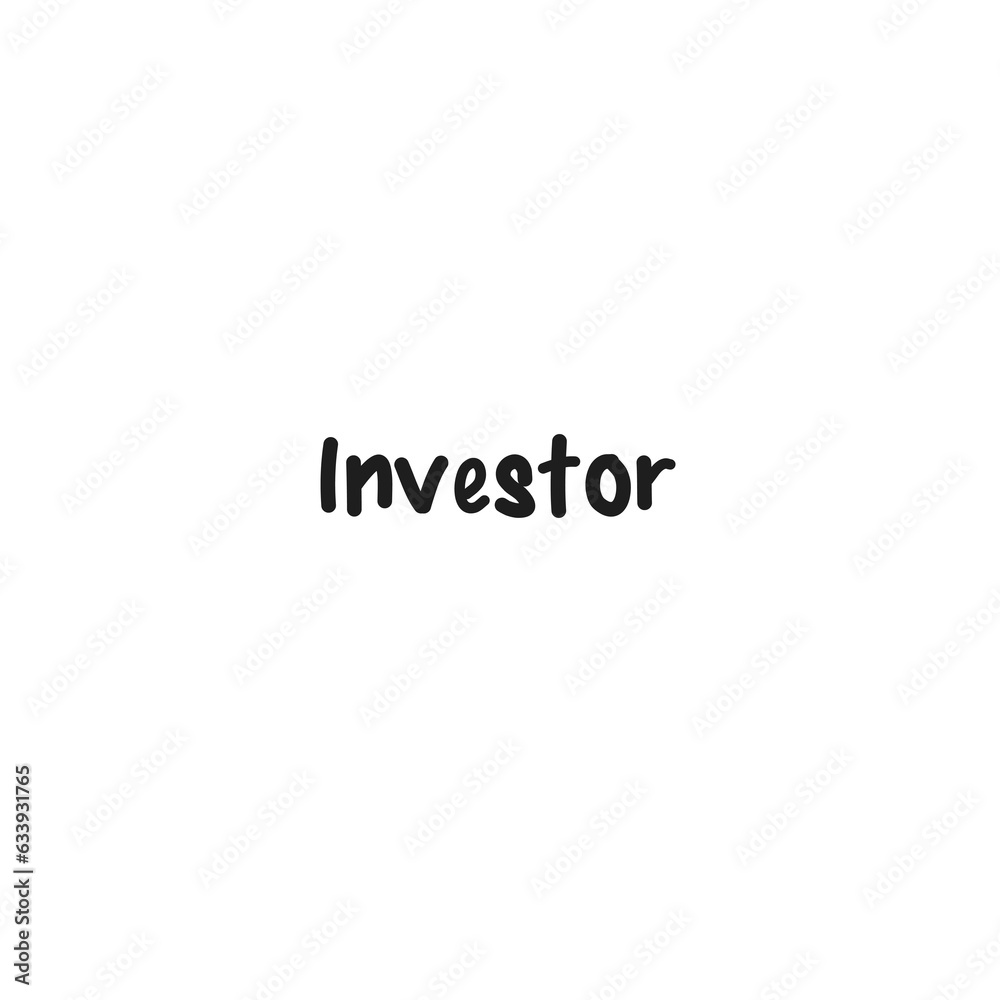 Digital png illustration of investor text on transparent background
