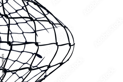 Digital png illustration of football gate net on transparent background