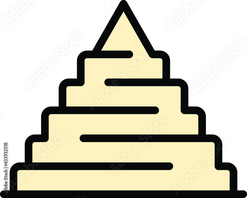 Tomb pyramid icon outline vector. Ancient egypt. Scene tourism color flat