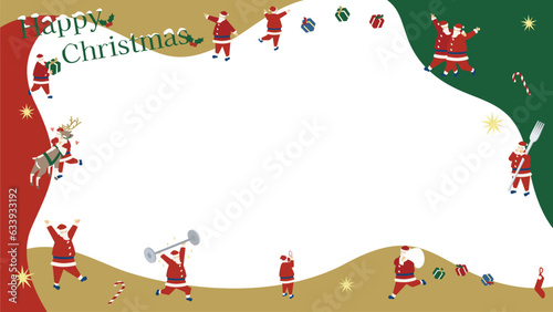 色々なシーンのサンタクロースのフレーム