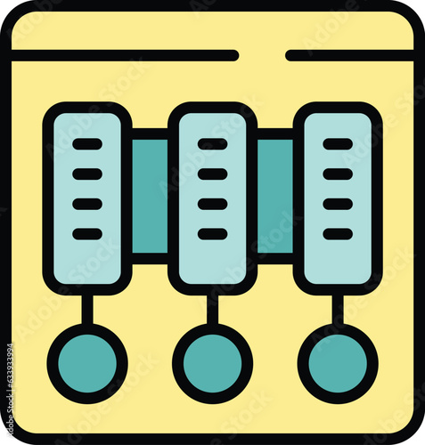 Workflow procedure icon outline vector. Business project. Web plan color flat