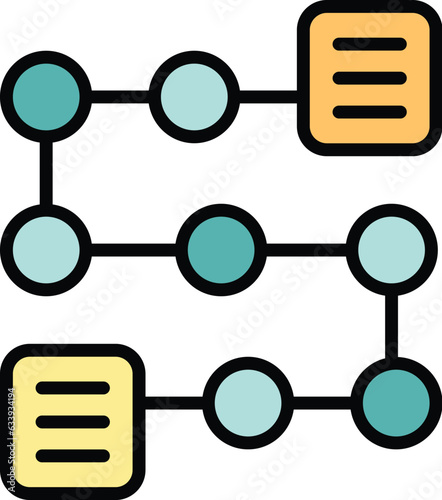 Web plan icon outline vector. Work process. Flow procedure color flat