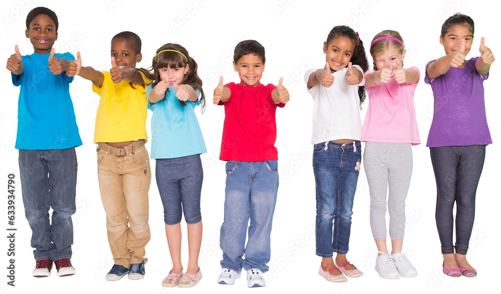 Obraz premium Digital png photo of diverse group of children on transparent background