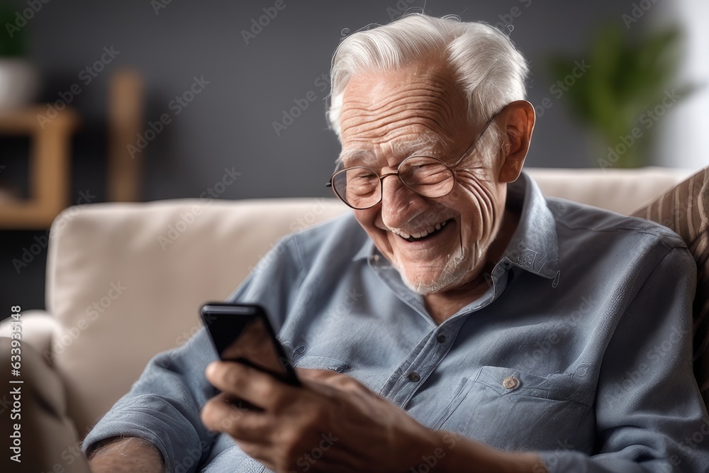 senior person with cellphone