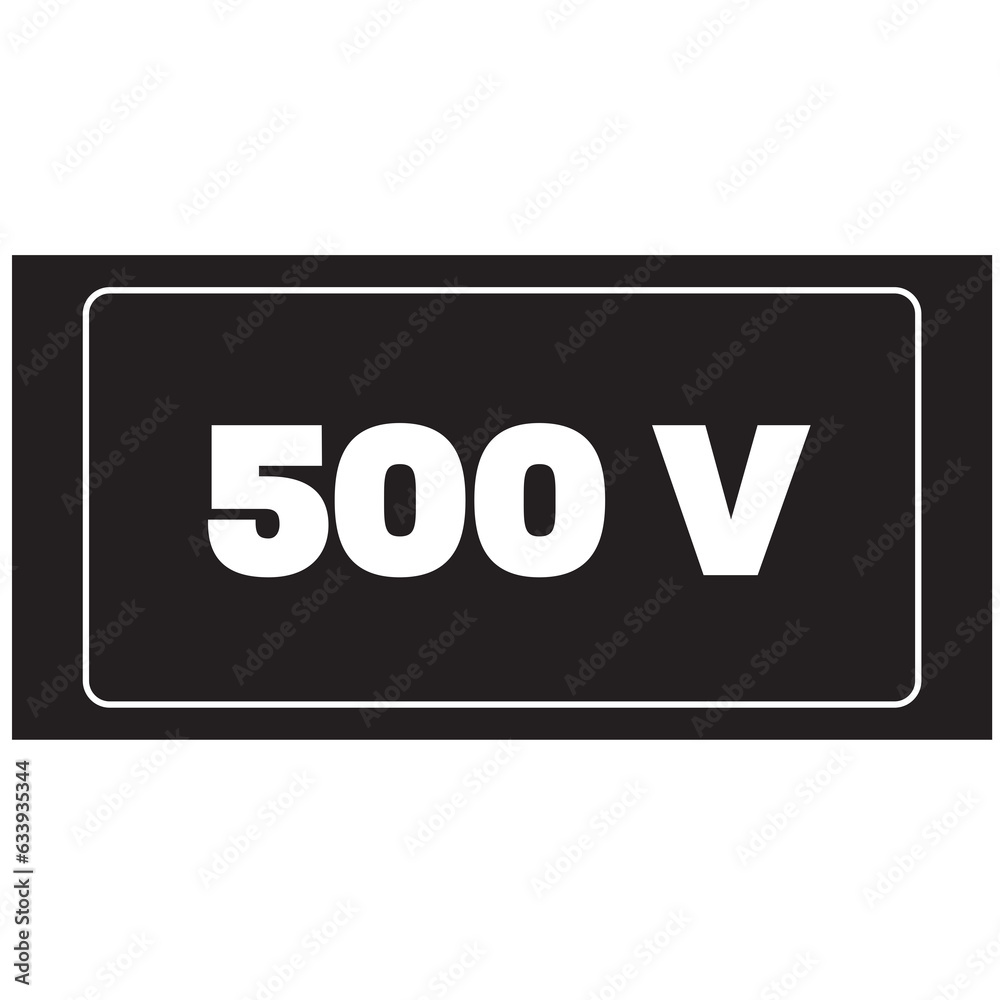 Digital png illustration of 500 v text on transparent background Digital png illustration of 500 v text on transparent background