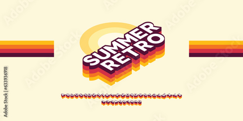 Retro simple alphabet fonts for logo, brand etc. Sun-Kissed Vibes Font: Embracing Nostalgia and Summer Joy 