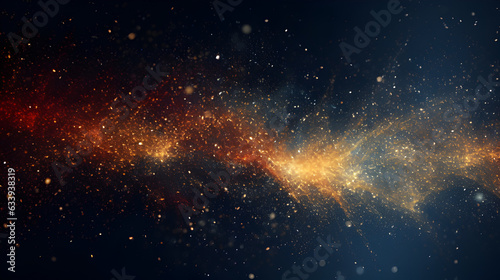 abstract background with Red and gold particle. Christmas Golden light shine particles bokeh on black background. galaxy wallpaper background.