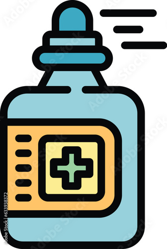 Medical self isolation soap icon outline vector. Home work. Stay health color flat