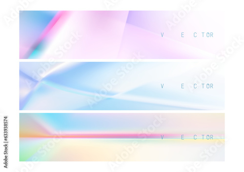 3d abstract Crystal background set of banners