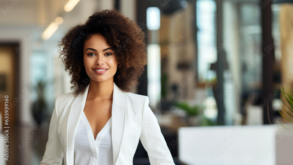 Confident African American Businesswoman in Elegant Work Attire