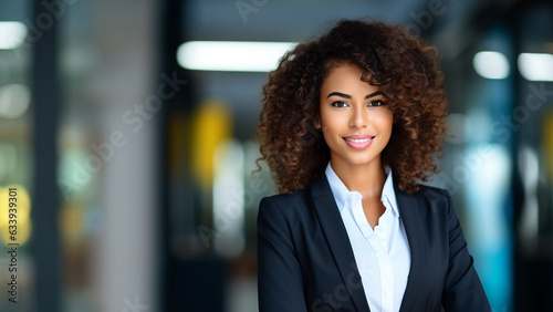 Confident African American Businesswoman in Elegant Work Attire