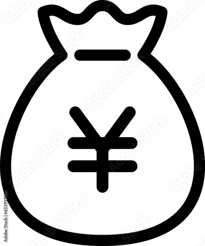 お金の袋のアイコン（日本円）, money bag icon (yen)