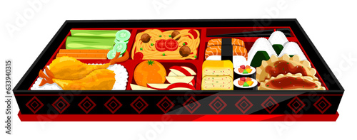Healthy Traditional Bento Box (Side View)