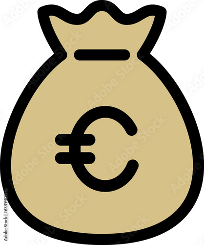 お金の袋のアイコン（ユーロ）, money bag icon (euro)