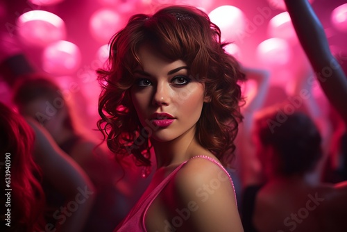Alluring Go-go Dancer Captivating The Audience in a Nightclub, Generative AI