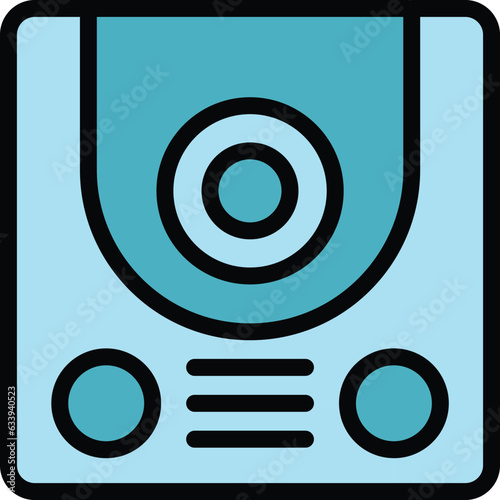 Big video intercom icon outline vector. Door system. Phone camera color flat