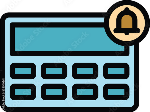 Touch video intercom icon outline vector. Phone bell. Camera security color flat