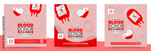 Medical Social Media Post or Blood Donation Campaign post for websites, flyers, and banners