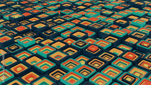 3d background abstract. Satisfying abstract animation.  Motion geometric cubes. 8k image Art Work Seamless
