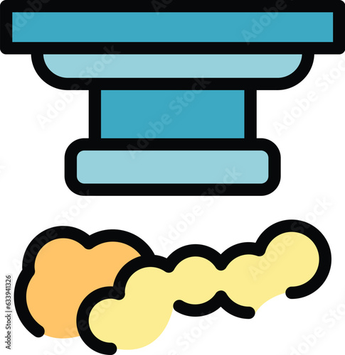 Carbon smoke detector icon outline vector. Fire alarm. Home control color flat