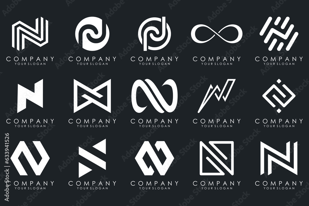 set of Abstract letter N logo design. modern creative logotype monogram icon design inspiration. set of Abstract letter N logo design. modern creative logotype monogram icon design inspiration.