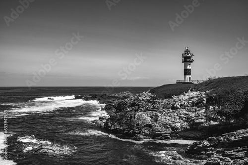 The lighthouse at isla Pancha in Galicia