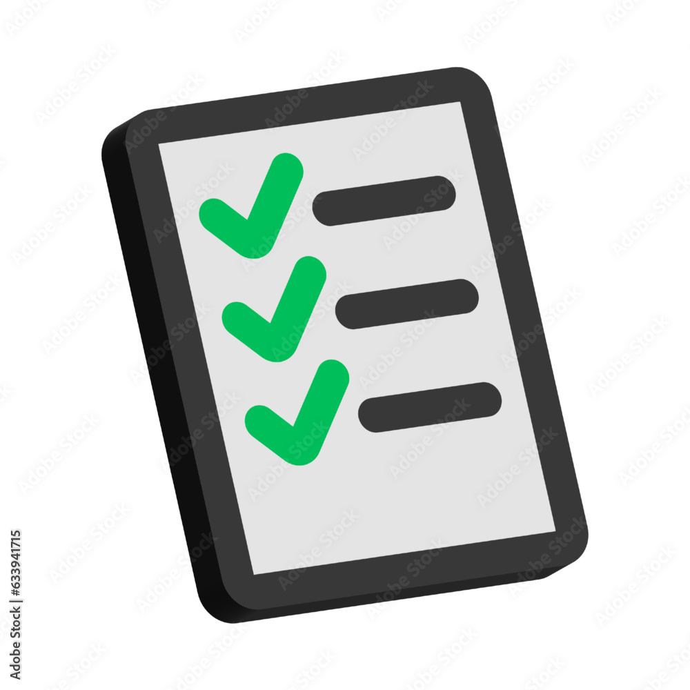 3D Illustration of Checklist Isolated on White Background
3D Illustration of Checklist Isolated on White Background