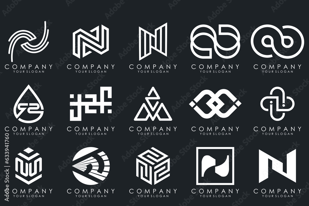 set of Abstract letter N logo design. modern creative logotype monogram icon design inspiration. set of Abstract letter N logo design. modern creative logotype monogram icon design inspiration.