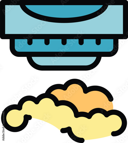 Privacy smoke detector icon outline vector. Fire sensor. Home control color flat