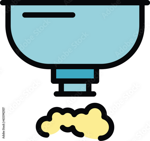 Smoke detector interface icon outline vector. Fire alarm. Home control color flat