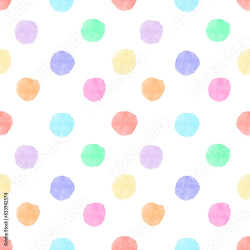 Watercolor pastel bubbles seamless pattern