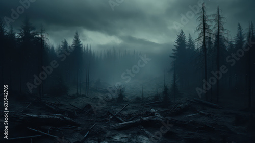 Dark scary forest 