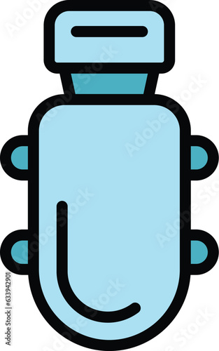 Top view iron board icon outline vector. Clean room. Steam house color flat