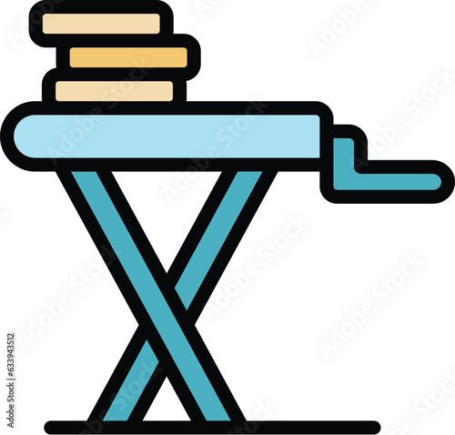 Softener iron board icon outline vector. Cloth steam. Room clean color flat