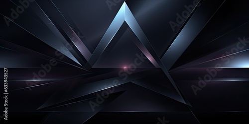 Abstract 3d background, glowing geometric shapes pattern texture on dark black background © Slanapotam