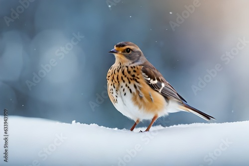 sparrow on snow © Sajawal