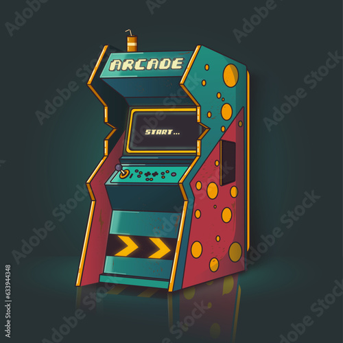 Retro arcade machine vector illustration