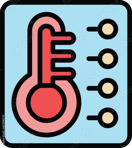Steam temperature icon outline vector. Home electric. Clean room color flat